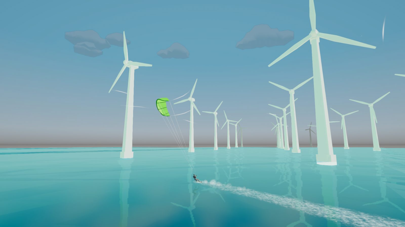 Winds Up Kitesurfing — weaving between wind turbines